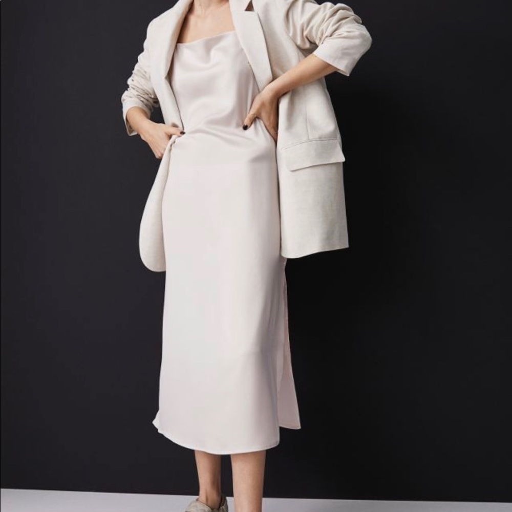 H&M Satin Slip Dress in Cream